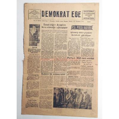 İzmir Demokrat Ege gazetesi, 27 Şubat 1957 - Efemera