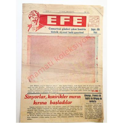 İzmir Efe gazetesi, Sayı:2 - 11 Temmuz 1936 - Efemera