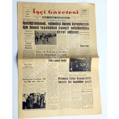 İZMİR, İşçi sesi gazetesi, 6 Mayıs 1962 - İlk sayı - Efemera