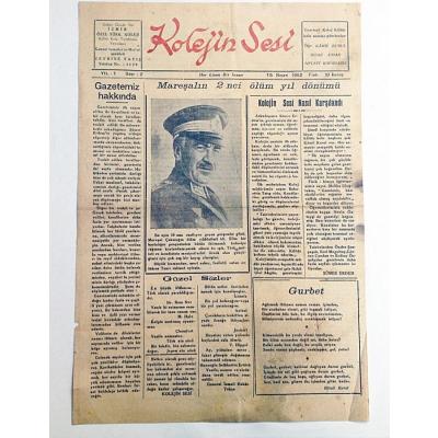 İzmir Özel Türk Koleji / Kolejin Sesi gazetesi, 15 Nisan 1952 - Efemera