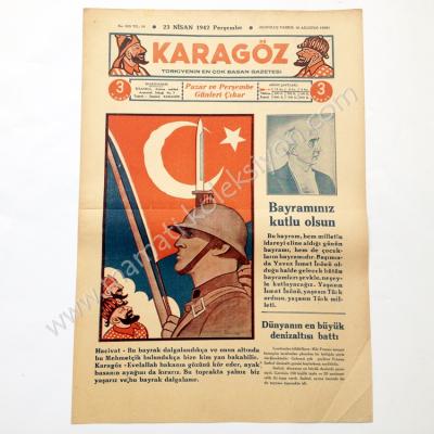 Karagöz gazetesi, 23 Nisan 1942 23 Nisan gazeteleri - Efemera