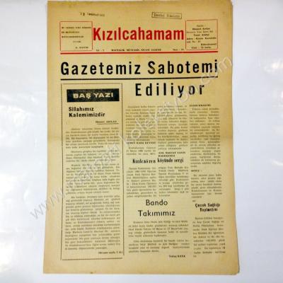 Kızılcahamam gazetesi, 13 Temmuz 1970 Ankara Kızılcahamam - Efemera