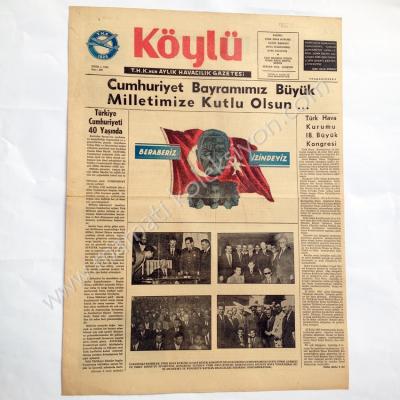 Köylü T.H.K. nun aylık Havacılık gazetesi, Ekim 1963 29 Ekim gazeteleri, Havacılık efemeraları - Efemera