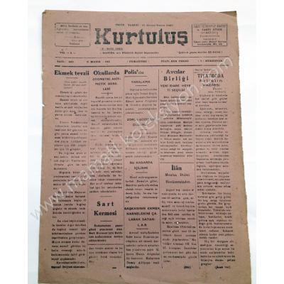 Kurtuluş gazetesi, 9 Mayıs 1942, Sayı:383 Manisa - Efemera