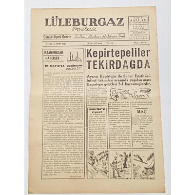 Lüleburgaz Postası gazetesi, 24 Mayıs 1960 - Efemera