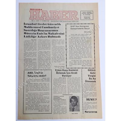 Malkara haber gazetesi, 3 Mart 1959 - Sayı:8 - Efemera