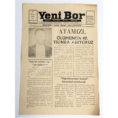 NİĞDE Bor, Yeni Bor gazetesi, 10 Kasım 1988 10 Kasım gazeteleri - Efemera