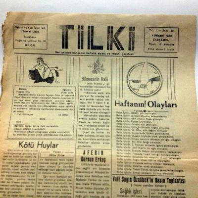 Ordu Tilki gazetesi, 8 Nisan 1953 - Efemera