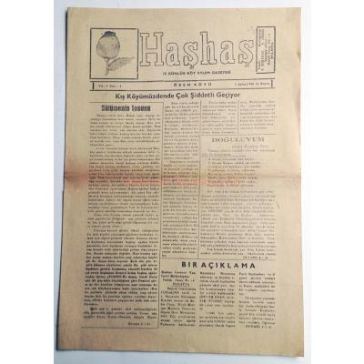 Ören köyü Haşhaş 15 günlük köy eylem gazetesi, 1 Şubat 1968 Malatya - Efemera