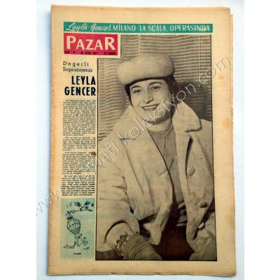 Pazar gazetesi, Leyla GENCER, Atıf Yılmaz BATIBEKİ, Çizgi roman, 20,1,1957 - Efemera