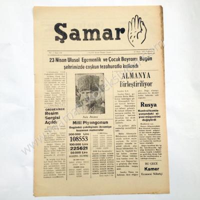 Şamar gazetesi - Samsun / 23 Nisan 1953  