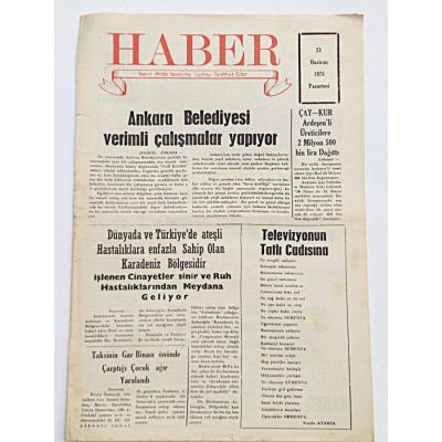 Samsun Haber gazetesi, 23 Haziran 1975 - Efemera
