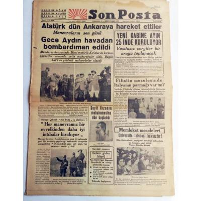 Son Posta gazetesi, 13 Birinciteşrin 1937, Seyit Rıza Dersim isyanı,Nimet abla, Piyango, Tek kollu Cemal - Efemera