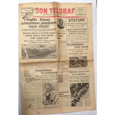 Son Telgraf gazetesi, 16 ikinciteşrin 1937 - Efemera