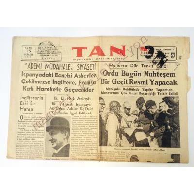 Tan gazetesi - 15 İlkteşrin 1937 - Efemera