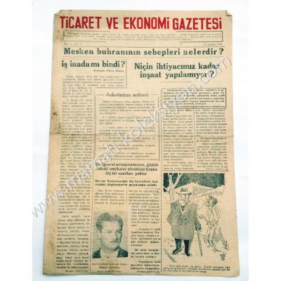 Ticaret ve Ekonomi gazetesi, 12 Ağustos 1948, Sayı:1 - Efemera