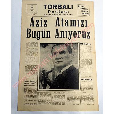 Torbalı Postası gazetesi, 10 Kasım 1959 10 Kasım gazeteleri - Efemera