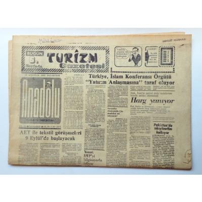Turizm gazetesi, 19 Ağustos 1985 - Efemera