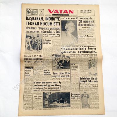 Vatan gazetesi, 9 Eylül 1958 Rize Çay Fabrikası, - Efemera