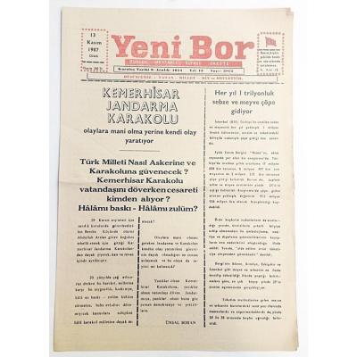 Yeni Bor gazetesi, 13 Kasım 1987 - Efemera