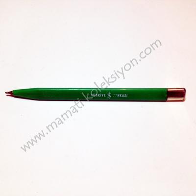 Türkiye İş Bankası yeşil büyük boy kalem Promosyon Firma kalemleri, Tükenmez kalem Eski kalem