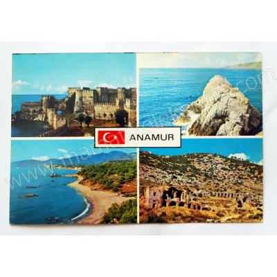 Anamur'dan dört ayrı görünüş Anamur Hitit color kartpostalları