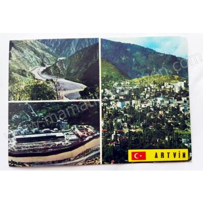 Artvin'den üç muhtelif görünüş - Parçalı kartpostal Artvin And kartpostal