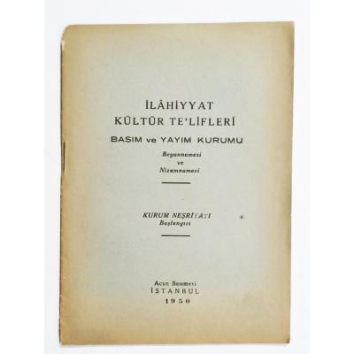 İlahiyyat Kültür Telifleri 1950 - Kitap