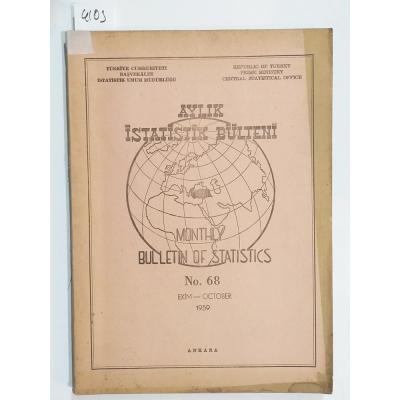 Aylık İstatistik Bülteni Sayı:68 / 1959 - Dergi