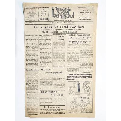  İşçinin Sesi gazetesi 5 Mayıs 1953 ESKİŞEHİR - Gazete