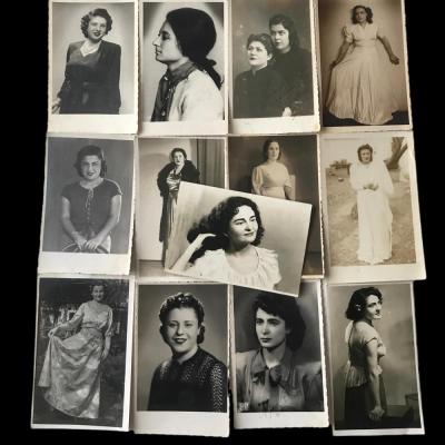 1930-60 yıllarına ait, 13 adet bayan fotoğrafı