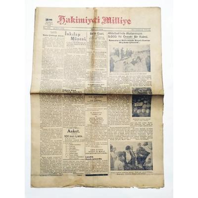 29 Temmuz 1933 Hakimiyeti Milliye Gazetesi 