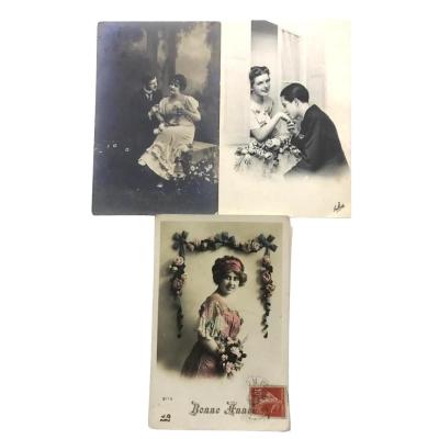 3 adet Sevda kartı - 1900'lerin başı