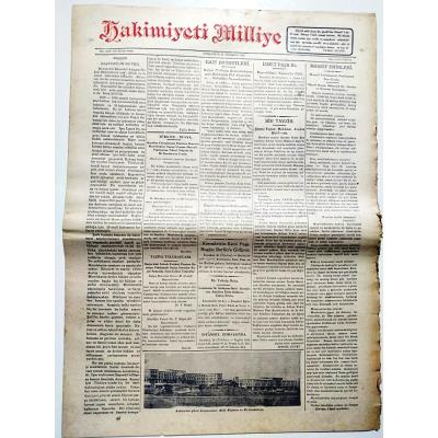 31 Temmuz 1930 tarihli Hakimiyeti Milliye gazetesi
