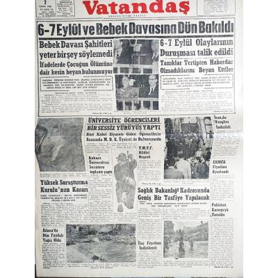 6-7 Eylül ve bebek davasına dün bakıldı - 2. 11.1960 Adana Vatandaş gazetesi