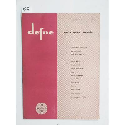 68 Ağustos 1969 Defne Aylık Sanat Dergisi - Dergi