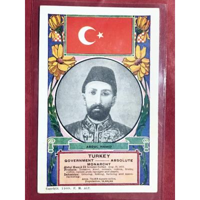 Abdülhamid - 1909 Kartpostal