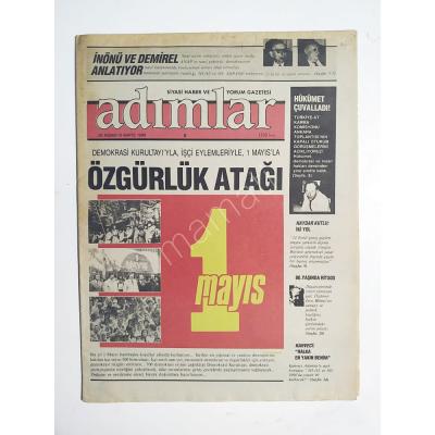 Adımlar Siyasi haber ve yorum gazetesi 30 Nisan 1989 - Eski Gazete