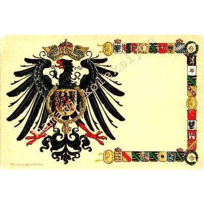 Almanya İmparatorluğu arması - Gofre muhteşem kartpostal