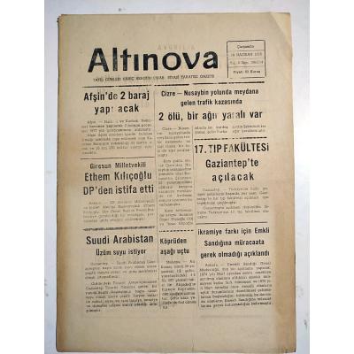 Altınova gazetesi, 16 Haziran 1976 Mardin - Efemera