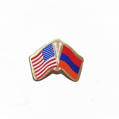 Amerika & Ermenistan bayrağı - Rozet