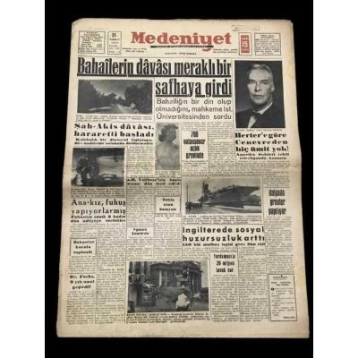 Ankara - Medeniyet Gazetesi / 25 Haziran 1959