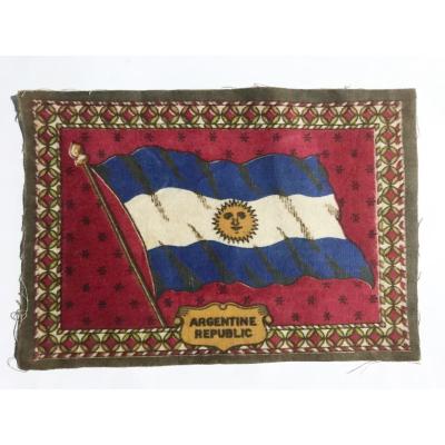 Argentine Republic / Arjantin - 1910'lar Tütün promosyonu, 14x21 kumaş bayrak