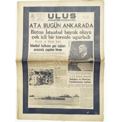 Ata bugün Ankarada - 20 sonteşrin 1938 - Ulus Gazetesi