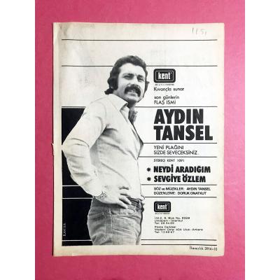 Aydın TANSEL & Kent Plak - 18x24 Dergi Gazete Reklamları
