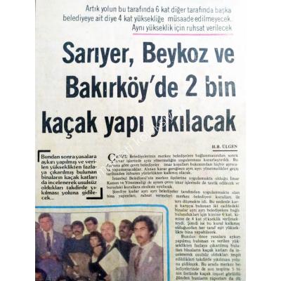 Bakırköy'de kaçak yapılar yıkılacak - 8 mayıs 1981 Hürriyet gazetesi