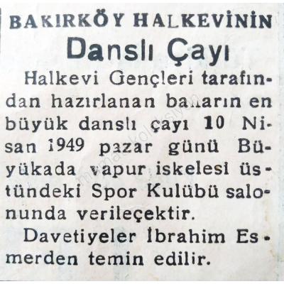 Bakırköy Halkevinin danslı çayı - 1949 