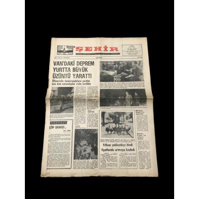 Bizim Şehir gazetesi 30 Kasım 1976 - Van'da deprem