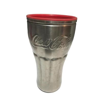 Coca Cola - Dışı metal büyük boy bardak / 18 cm.