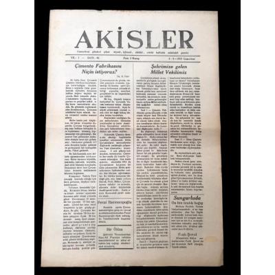 Çorum Akisler gazetesi - 4.4.1953